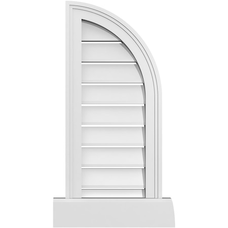 Ekena Millwork Quarter Round Top Right Surface Mount PVC Gable Vent w/ 2"W x 2"P Brickmould Sill Frame, 12"W x 28"H GVPQR12X2803SF